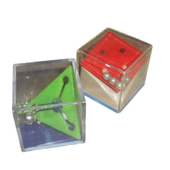 Vintage Rolling Ball Bearing Puzzle Cube Lot Brain Teaser Skill Dexterity Game - Picture 1 of 5